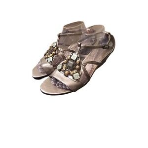 Laura Ashley embellished silver sandal size‎ 10